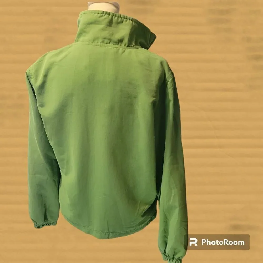 AC-TIV-OLOGY Womens Medium Green Metal Studded Accent Full Zip Jacket Size Medi